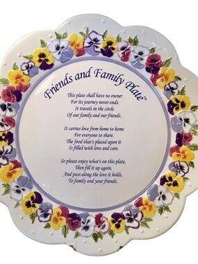 Friends and Family Plate - Floral Pansy Decorative Serving Plate